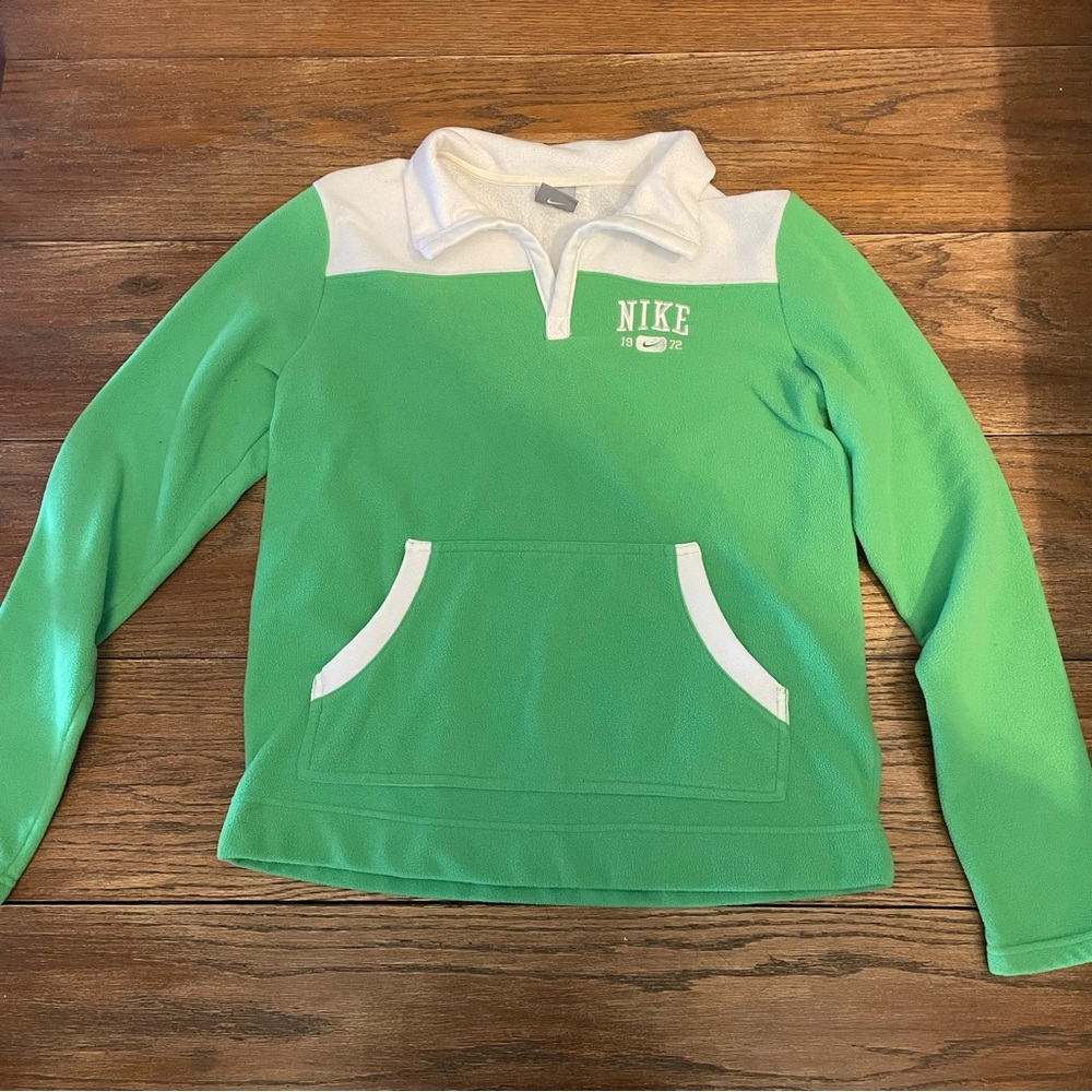 Nike Green‎ and White Fleece Pullover Women’s Large